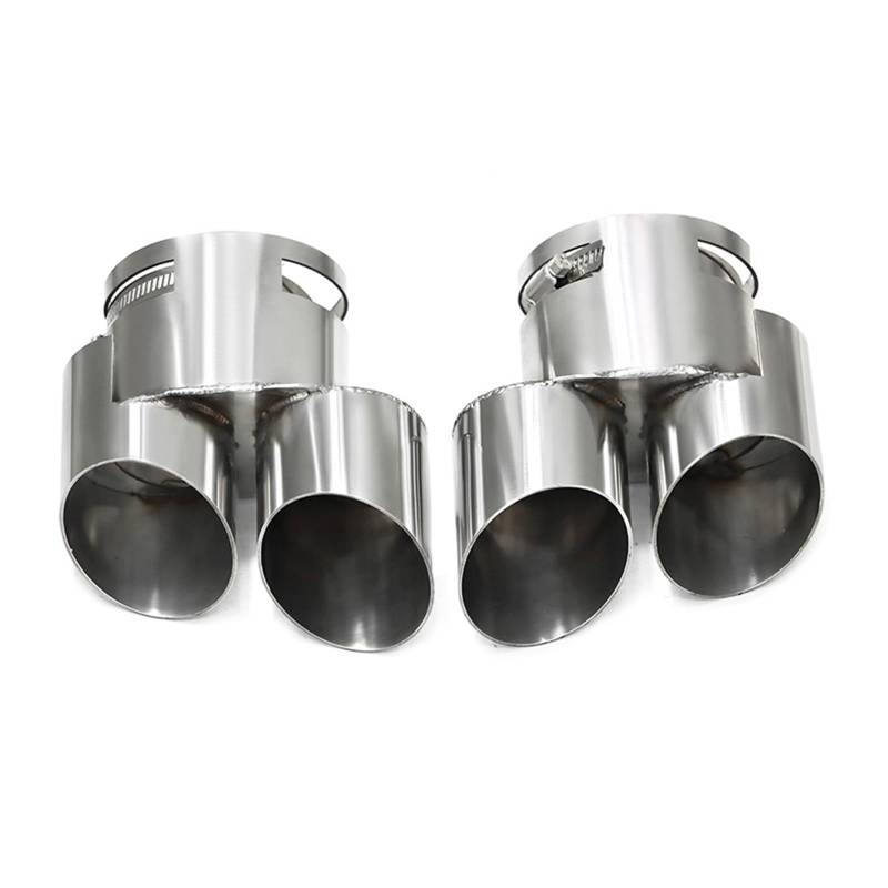Auto Auspuff Endrohr Für X5 G05 X6 G06 X7 G07 Auspuffanlage Endrohre Schalldämpfer Edelstahl Keine Schweißspitzen Quad-Auspuffspitze Auspuff Endrohr(Silber) von LIANGBAOS