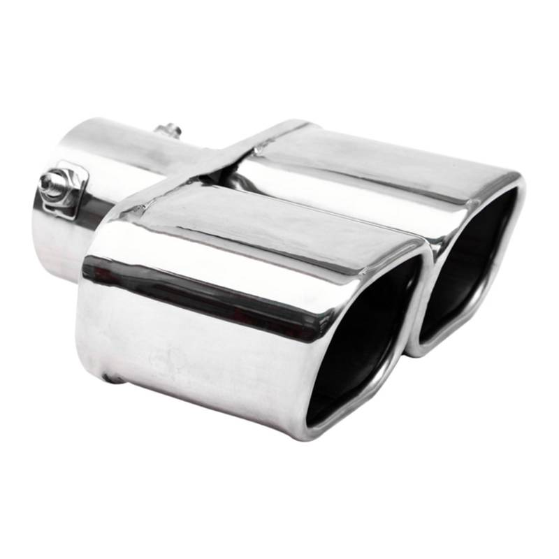 Auto Auspuff Endrohr Schalldämpferspitze Doppelauslass Universelle Quadratische Auspuffspitze Autoauspuffrohr Auspuffschalldämpfereinlass 60 Mm/75 Mm Auspuff Endrohr(Innet 60mm A) von LIANGBAOS