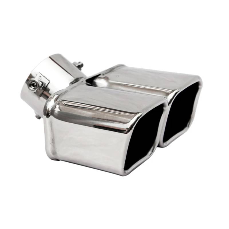 Auto Auspuff Endrohr Schalldämpferspitze Doppelauslass Universelle Quadratische Auspuffspitze Autoauspuffrohr Auspuffschalldämpfereinlass 60 Mm/75 Mm Auspuff Endrohr(Innet 60mm B) von LIANGBAOS