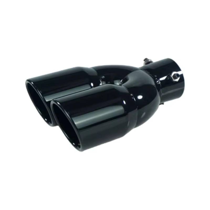 Auto Auspuff Endrohr Universal 63mm Auto Einlass Doppel-Barrel Hinten Auspuff Spitze Endrohr Schalldämpfer Schwarz Titan Outlet Edelstahl Auspuff Endrohr(Black Z) von LIANGBAOS