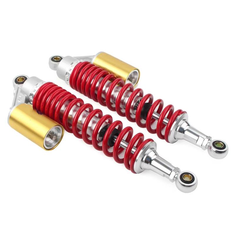 Motorrad Stoßdämpfer 1 Paar 375mm Rot Air Stoßdämpfer Suspension Damp Universal Für Die Meisten Motorrad Modelle von LIANGBAOS
