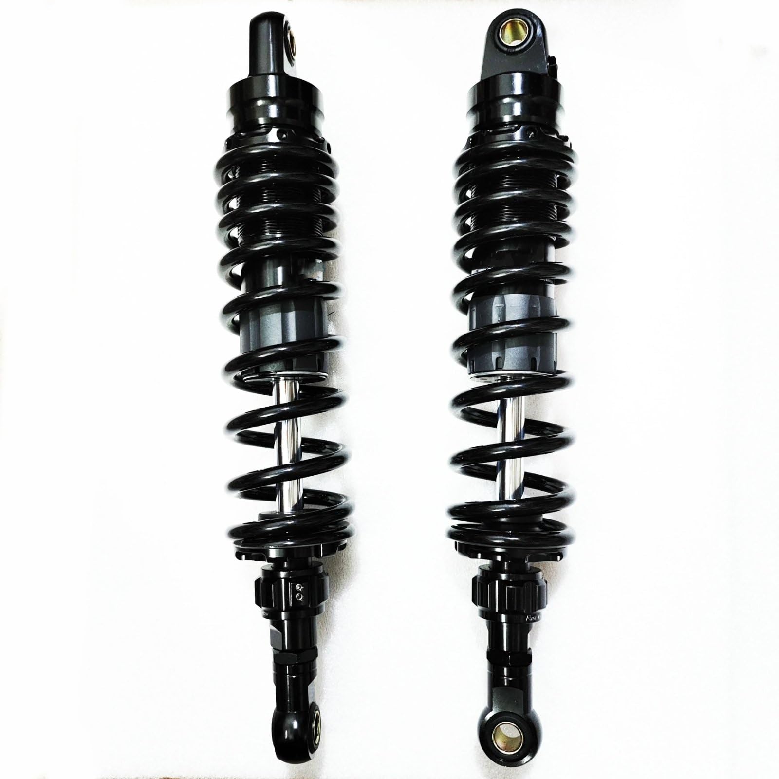 Motorrad Stoßdämpfer 1 Paar Für Suzuki Für 330mm 340mm 350mm 360mm 8mm Frühling Motorrad Stoßdämpfer Einstellen Hinten Suspension(350mm Black) von LIANGBAOS