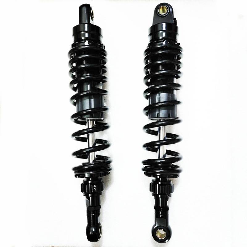 Motorrad Stoßdämpfer 1 Paar Für Suzuki Für 330mm 340mm 350mm 360mm 8mm Frühling Motorrad Stoßdämpfer Einstellen Hinten Suspension(350mm Black) von LIANGBAOS