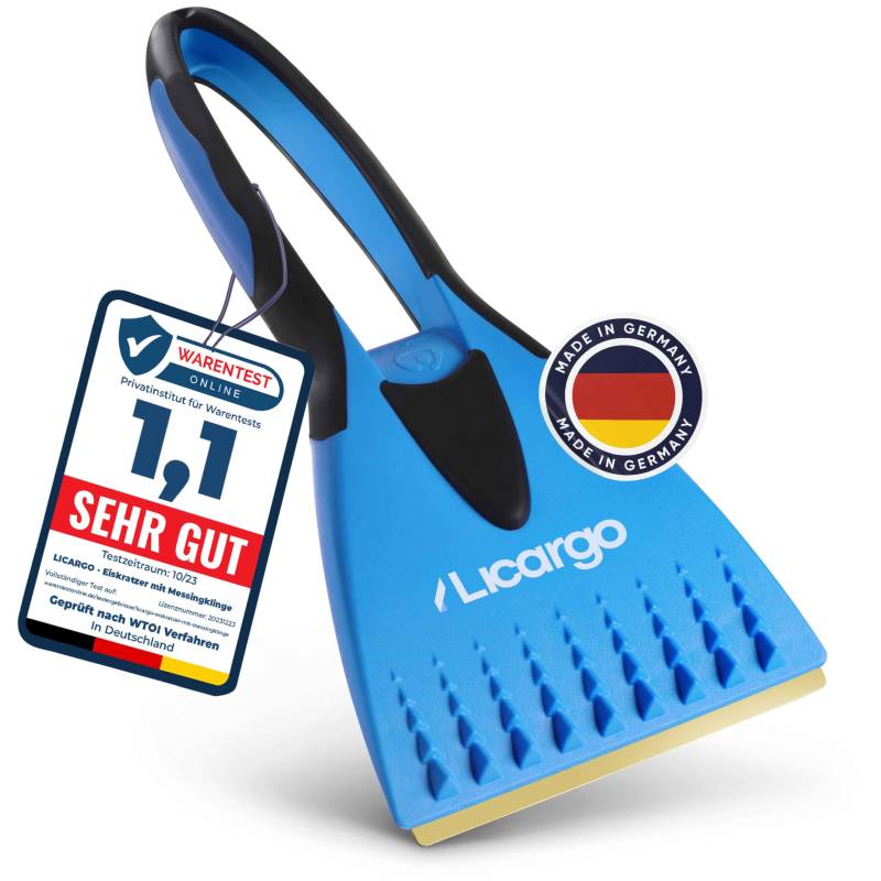 LICARGO Eiskratzer Auto mit Messingklinge [Made in Germany] | Effizient & langlebig | Scheibenkratzer Auto, Auto Eiskratzer Messing, Auto Kratzer (verbessertes Design - 2025) von LICARGO