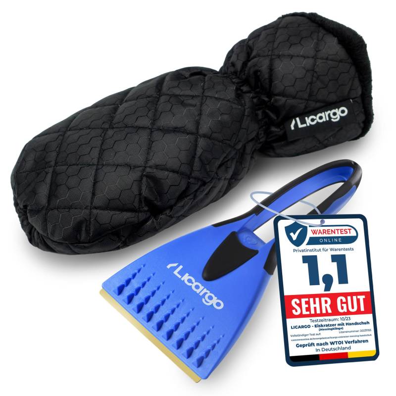 LICARGO Eiskratzer mit Handschuh - warmer & wasserfester Handschuh, Eiskratzer mit Messingklinge [Made in Germany] - Eiskratzer Auto mit Handschuh, Eiskratzer Auto Handschuh, Auto Eiskratzer Handschuh von LICARGO