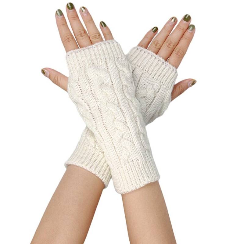 LICHENGTAI Handstulpen Fingerlose Handschuhe Damen Winter Pulswärmer Handschuhe Herbst Winter Mode Warme Finger Handgelenk Armstulpen Gestrickte Handschuhe Sporthandschuhe Weihnachten Geschenk von LICHENGTAI