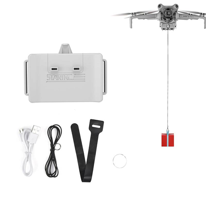 LICHIFIT Drohne Airdrop System für DJI Mini 4 Pro - Geomagnetic Thrower Transport Delivery Payload Release Dropping Device - Grau von LICHIFIT