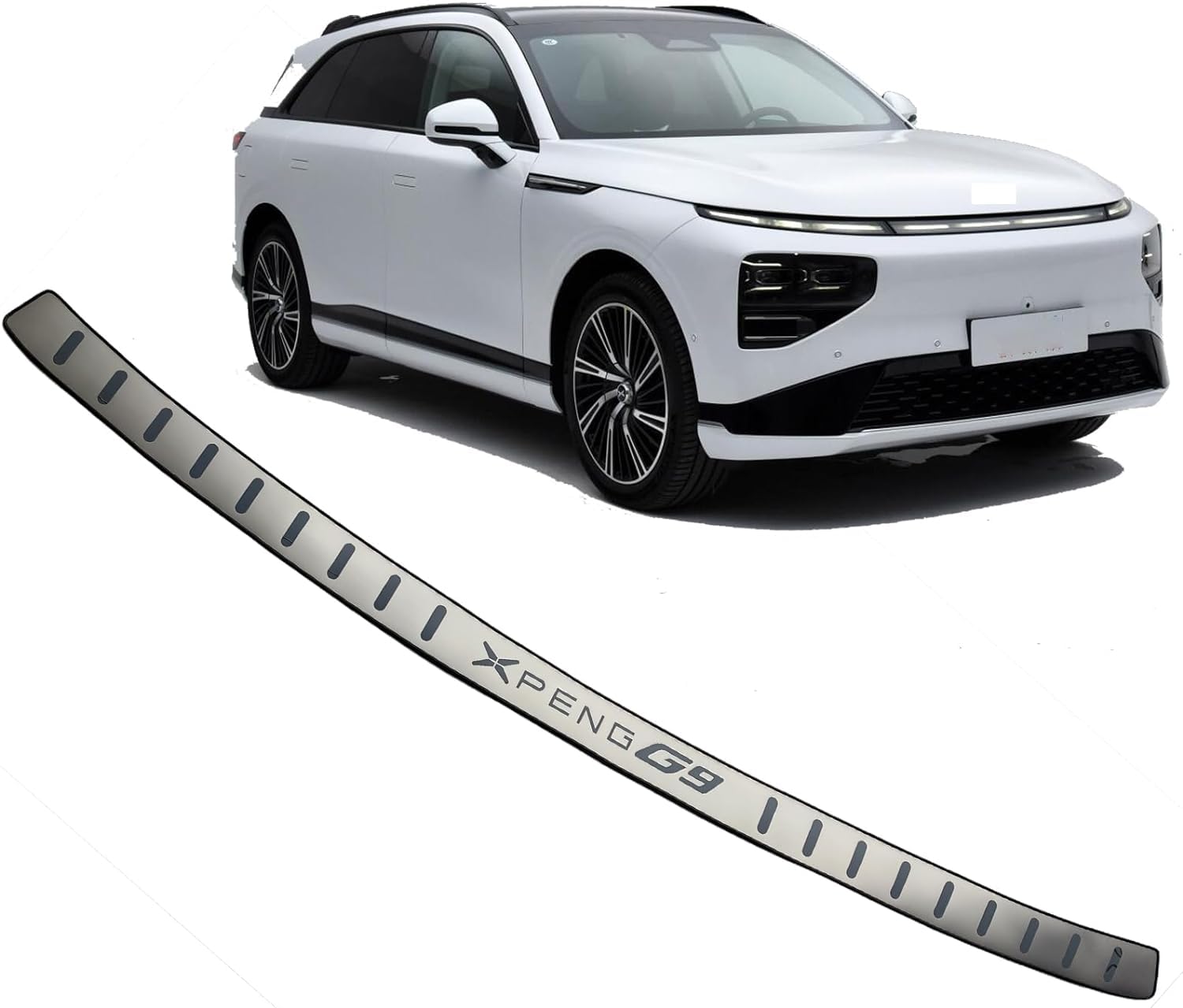 LICHOO Auto Edelstahl Hinten Stoßstange Schutz, für XPENG G9 Zubehör, Autoteile Heckklappe Hinten Kofferraum Tür Schweller Abdeckung Scuff Plate Strip Guard Schutz LICHOO Auto Edelstahl Hinten Stoßstange Schutz, für XPENG G9 Zubehör, Autoteile Heckklappe Hinten Kofferraum Tür Schweller Abdeckung Scuff Plate Strip Guard Schutz von LICHOO