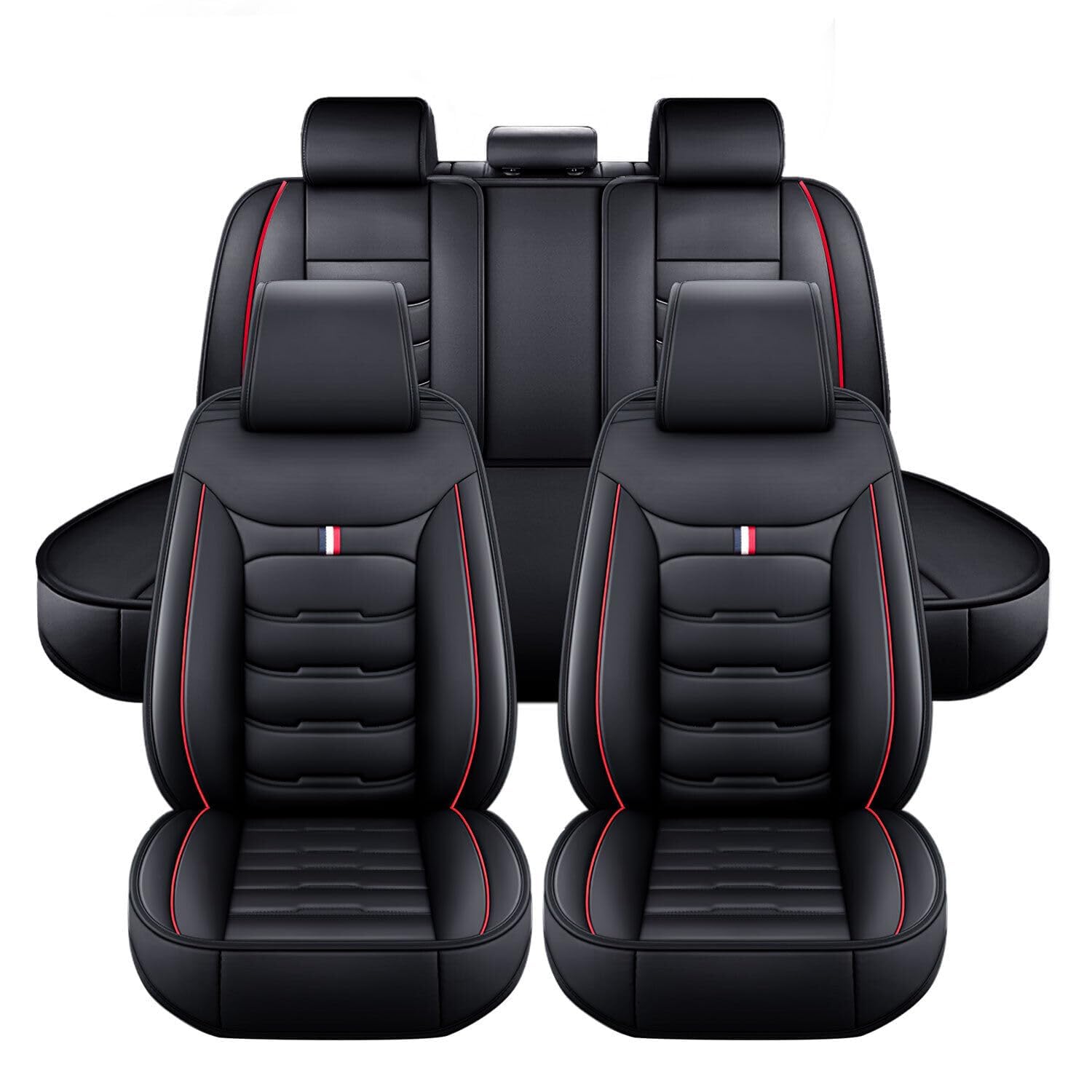 LICOME Autositzbezüge für BMW Serie 2 Series 2er F44 2er Gran Coupe 2020-2024, 5 Sitzer Auto-Sitzbezug Komplettset, Leder Vorne Hinten Autositz Schonbezug Sets Atmungsaktiv Sitzbezug,B Black red LICOME Autositzbezüge für BMW Serie 2 Series 2er F44 2er Gran Coupe 2020-2024, 5 Sitzer Auto-Sitzbezug Komplettset, Leder Vorne Hinten Autositz Schonbezug Sets Atmungsaktiv Sitzbezug,B Black red von LICOME