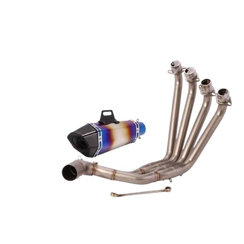 Auspuff Verbindungsrohr Für CB650F CB650R CBR650 CBR650F 2014-2022 Motorradauspuff Volle Front Mid Link Pipe Escape 51mm Moto Schalldämpfer(Khaki) von LIDWF