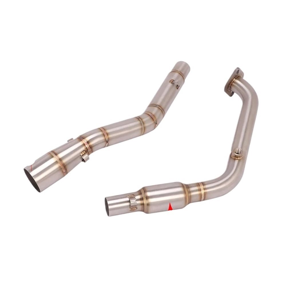 Auspuff Verbindungsrohr Motorrad Auspuffrohr Flucht Slip Auf Für YZF R15 R125 V3 V4 YZF-R15 MT-15 2020-2023 Schalldämpfer Vorne Mitte Link Rohr(Type B) von LIDWF