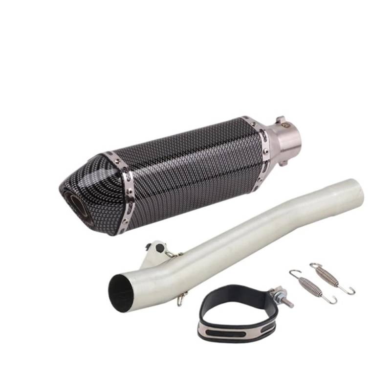 Auspuff Verbindungsrohr Motorradauspuff Mittelverbindungsrohr Verbinden 50,8 MM Carbonfaser-Schalldämpfer Escape Moto Slip Für Ba&ndit GSF600 600 1995-2006(B-No Laser) von LIDWF