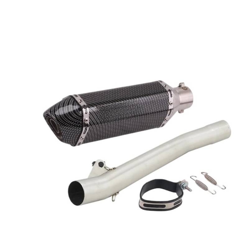 Auspuff Verbindungsrohr Motorradauspuff Mittelverbindungsrohr Verbinden 50,8 MM Carbonfaser-Schalldämpfer Escape Moto Slip Für Ba&ndit GSF600 600 1995-2006(B-with Laser) von LIDWF