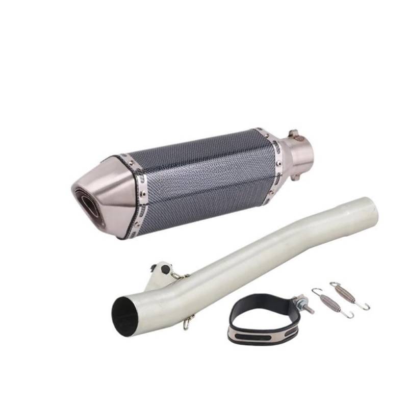 Auspuff Verbindungsrohr Motorradauspuff Mittelverbindungsrohr Verbinden 50,8 MM Carbonfaser-Schalldämpfer Escape Moto Slip Für Ba&ndit GSF600 600 1995-2006(C-with Laser) von LIDWF