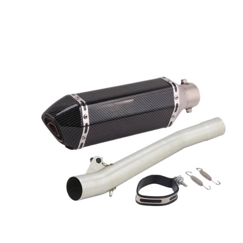 Auspuff Verbindungsrohr Motorradauspuff Mittelverbindungsrohr Verbinden 50,8 MM Carbonfaser-Schalldämpfer Escape Moto Slip Für Ba&ndit GSF600 600 1995-2006(E-with Laser) von LIDWF