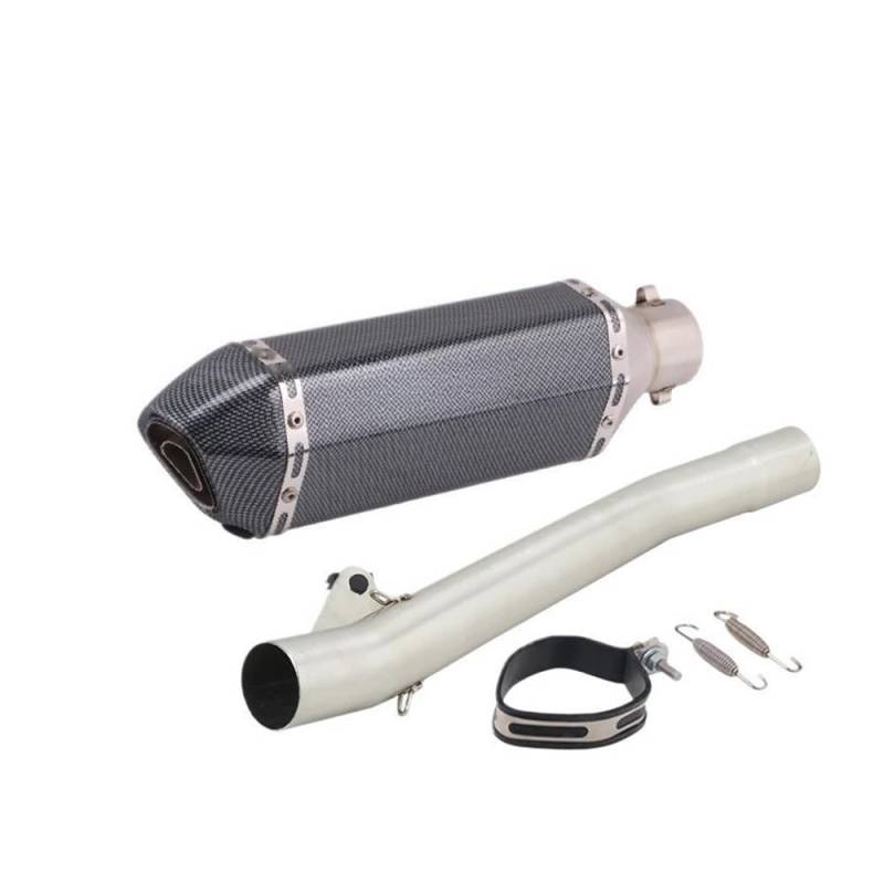Auspuff Verbindungsrohr Motorradauspuff Mittelverbindungsrohr Verbinden 50,8 MM Carbonfaser-Schalldämpfer Escape Moto Slip Für Ba&ndit GSF600 600 1995-2006(F-with Laser) von LIDWF