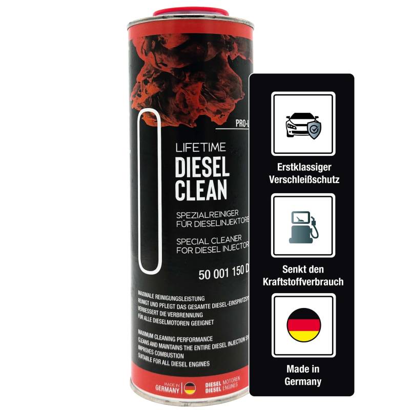 LIFETIME Diesel CLEAN Pro-Line - 1.000ml hochwirksamer Diesel Reiniger | Diesel Systemreiniger | Injektoren Reiniger Diesel | Diesel Additiv | alle 10.000km von LIFETIME