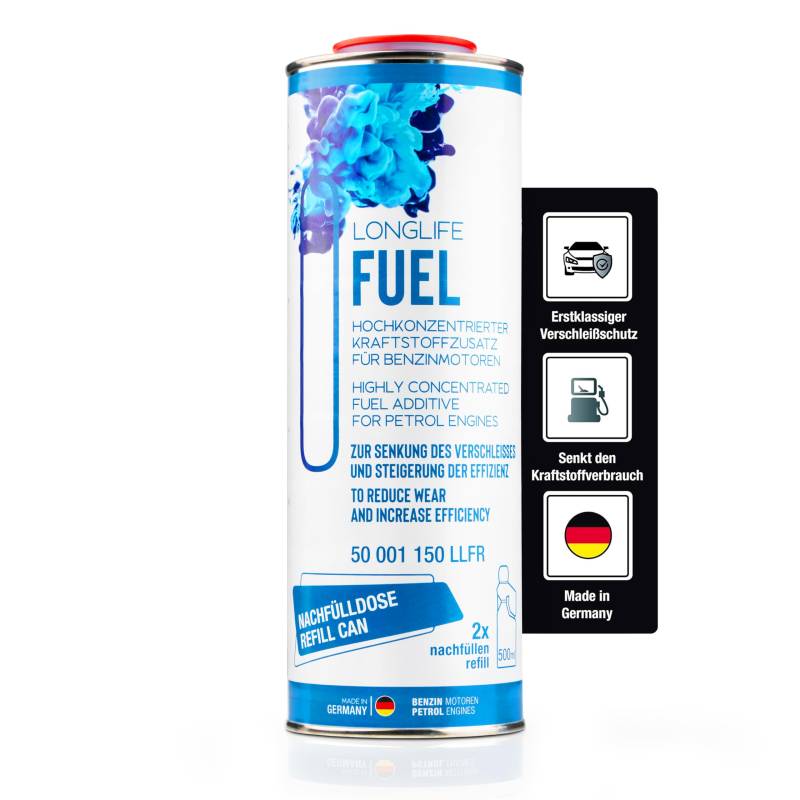 LIFETIME Longlife Fuel - Benzin Additiv für 1.000l Kraftstoff | Motorreiniger Benzin | Benzin Reiniger für alle Otto Benzin Motoren | Motorsystemreiniger Benzin | 1000 ml von LIFETIME