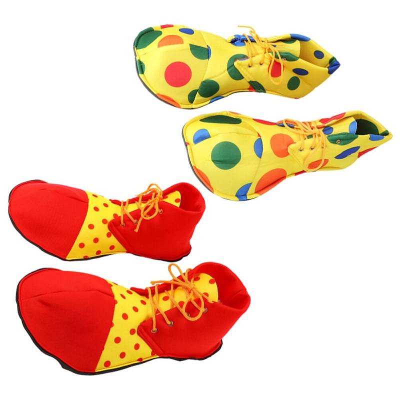 LIFKOME 2 Paar Clown-Schuhe Regenbogen-Clown-Schuhe Lustige Zirkus-Requisiten-Sets Halloween-Kostüme Zubehör Für Erwachsene Männer Frauen Weihnachtsbedarf Cosplay Partygeschenke von LIFKOME