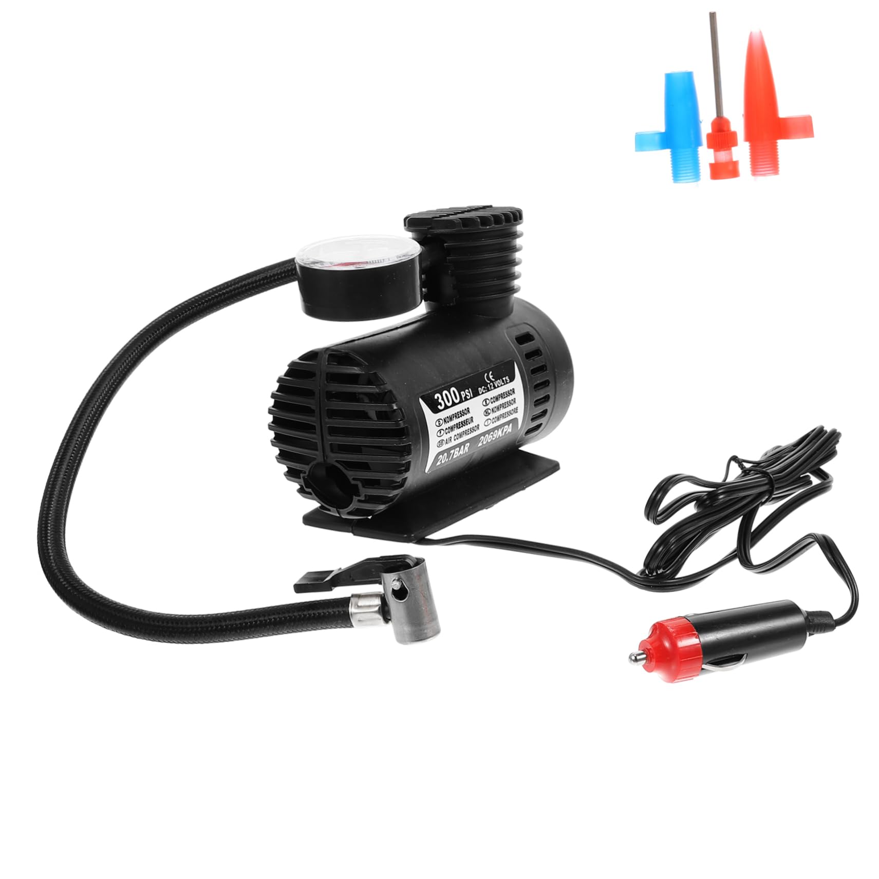 LIFKOME Elektrische Luftpumpe für Auto Tragbarer Reifenfüller mit Manometer und Luftleitung Kompakt und Leistungsstark für Motorräder und Fahrräder Auto Reifen Luftpumpe LIFKOME Elektrische Luftpumpe für Auto Tragbarer Reifenfüller mit Manometer und Luftleitung Kompakt und Leistungsstark für Motorräder und Fahrräder Auto Reifen Luftpumpe von LIFKOME