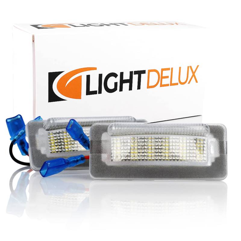 LIGHTDELUX Ersatz für LED Kennzeichenbeleuchtung Nummernschildbeleuchtung ohne Fehlermeldung mit E-Prüfzeichen V-030225 von LIGHTDELUX