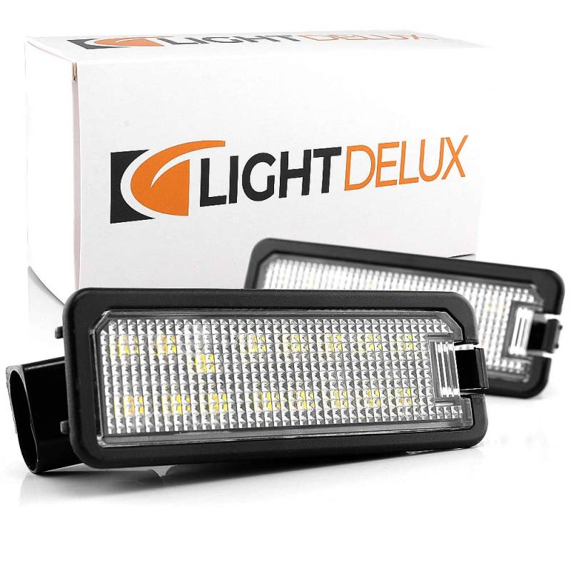 LIGHTDELUX Ersatz für LED Kennzeichenbeleuchtung Nummernschildbeleuchtung ohne Fehlermeldung mit E-Prüfzeichen V-030636 von LIGHTDELUX
