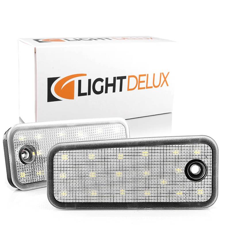 LIGHTDELUX Ersatz für LED Kennzeichenbeleuchtung Nummernschildbeleuchtung ohne Fehlermeldung mit E-Prüfzeichen V-032115 von LIGHTDELUX