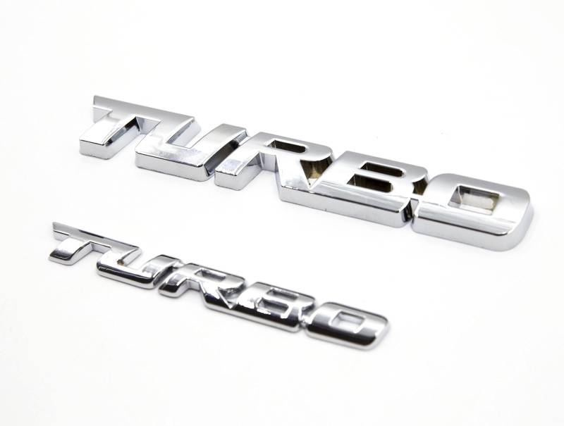 Lightkorea 2 kleine und große Metall-Turbo-Emblem, seitliche Kotflügel, Kofferraum-Emblem, für Auto, Motorrad, Abzeichen von LIGHTKOREA