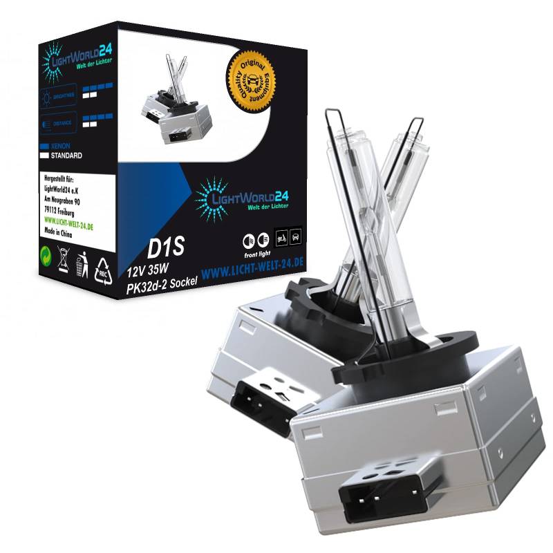 LIGHTWORLD24 D1S Xenon Brenner 6000K HID Scheinwerfer Lampe 35W für Autoscheinwerfer 12V Xenon-Scheinwerferlampen, HID Lampe, Entladungslampe 2er Set von LIGHTWORLD24 Welt der Lichter