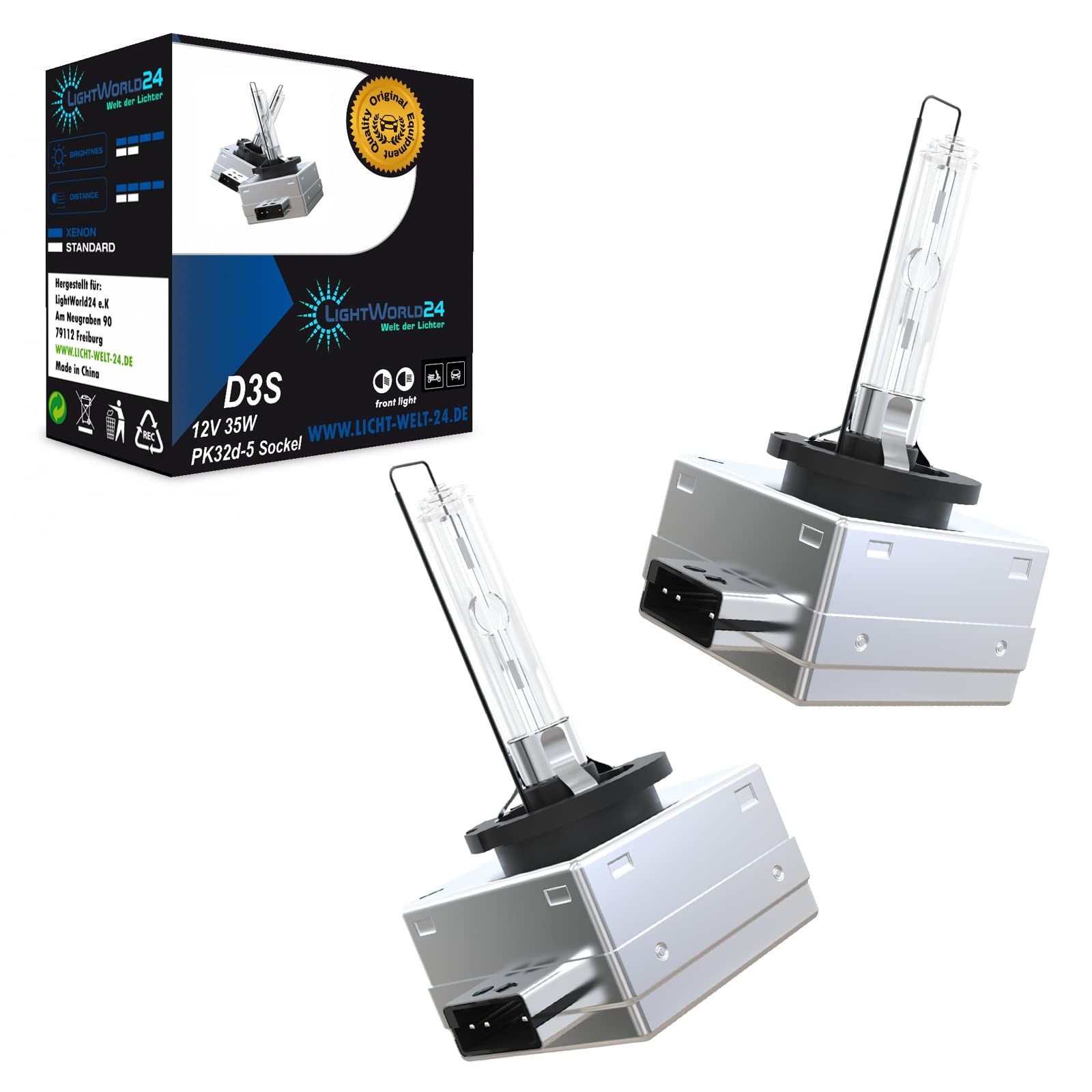 LIGHTWORLD24 D3S Xenon Brenner 6000K HID Scheinwerfer Lampe 35W für Autoscheinwerfer 12V Xenon-Scheinwerferlampen, HID Lampe, Entladungslampe 2er Set LIGHTWORLD24 D3S Xenon Brenner 6000K HID Scheinwerfer Lampe 35W für Autoscheinwerfer 12V Xenon-Scheinwerferlampen, HID Lampe, Entladungslampe 2er Set von LIGHTWORLD24 Welt der Lichter
