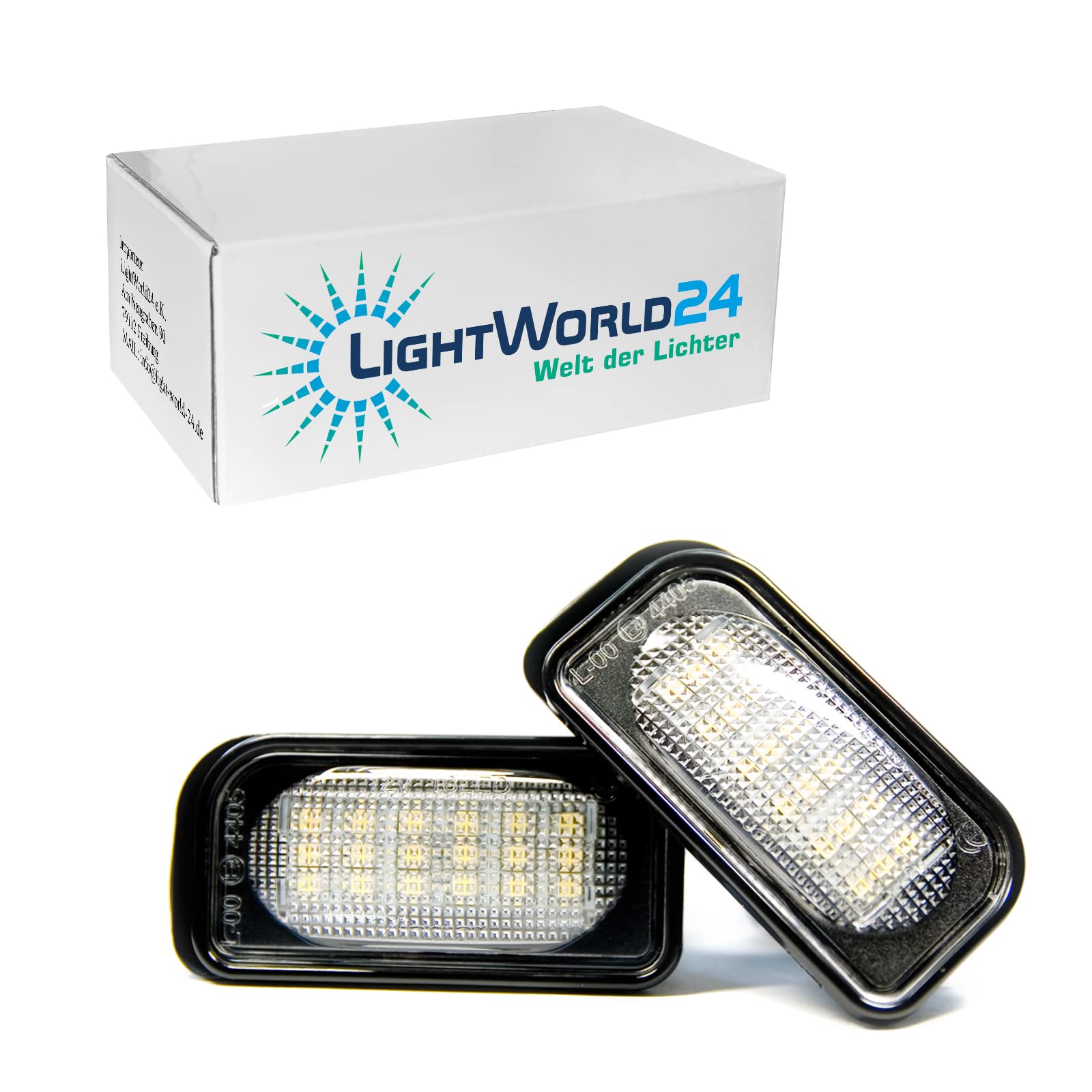 LIGHTWORLD24 LED Kennzeichenbeleuchtung Glühbirnen Nummernschildbeleuchtung Lampe mit CanBus Fehlerfrei 6000K Xenon Look kaltweiß für 2000-2007 C-Klasse W203 4-Türer Limousine 2er Set von LIGHTWORLD24 Welt der Lichter