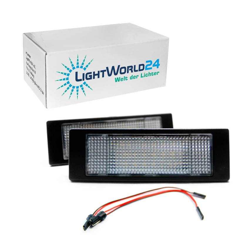 LIGHTWORLD24 LED Kennzeichenbeleuchtung Glühbirnen Nummernschildbeleuchtung SMD mit CanBus Fehlerfrei 6000K Kompatibel mit BMW E63 E64 E81 E87 E86 Mini R55 R60 R61 2 Stück von LIGHTWORLD24 Welt der Lichter