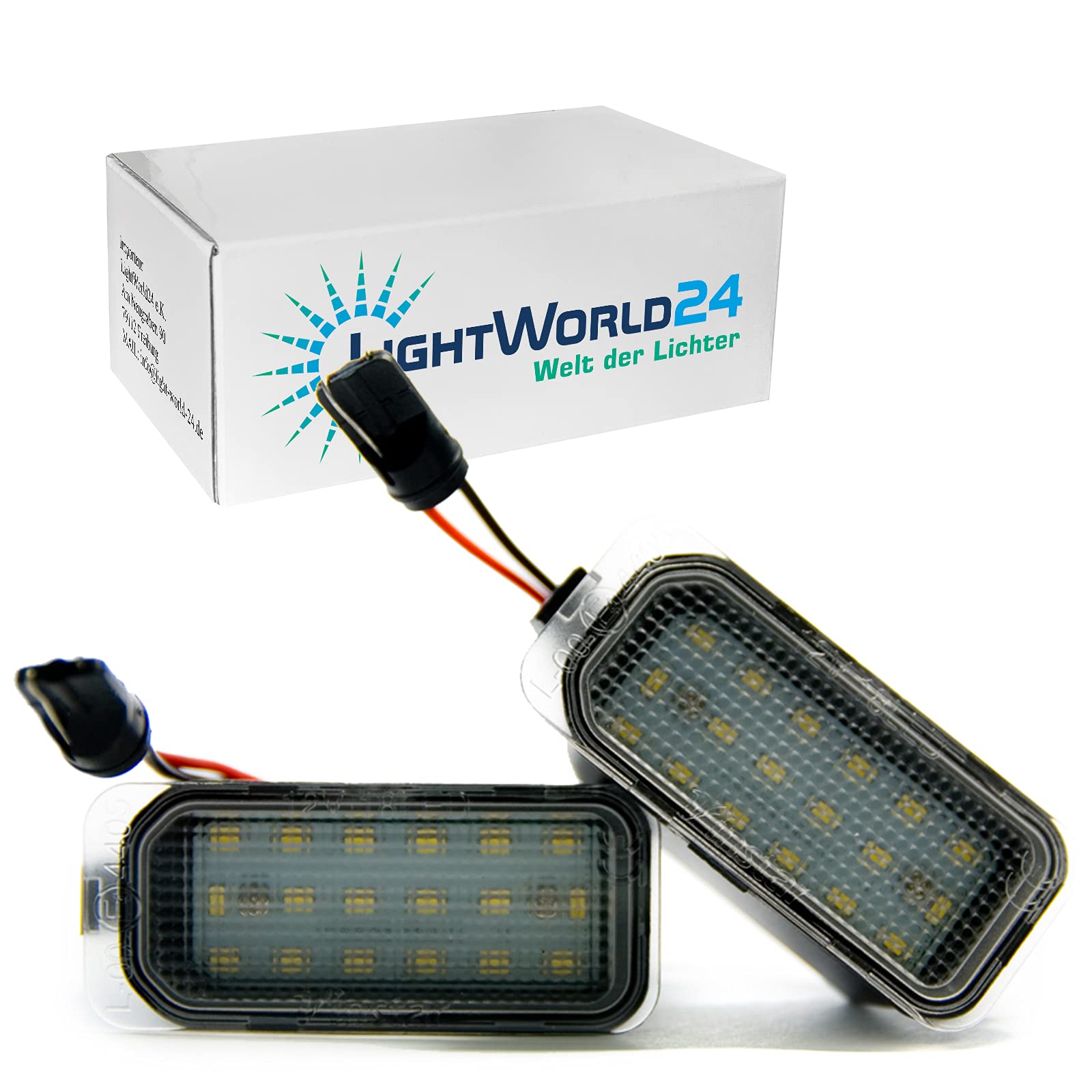 LIGHTWORLD24 LED-Kennzeichenbeleuchtung Nummernschild-Leuchten für F-ord Fiesta Focus C-Max Mondeo Galaxy S-Max Kuga J-Aguar XJ XF 18 SMD Xenon Licht 2er Set LIGHTWORLD24 LED-Kennzeichenbeleuchtung Nummernschild-Leuchten für F-ord Fiesta Focus C-Max Mondeo Galaxy S-Max Kuga J-Aguar XJ XF 18 SMD Xenon Licht 2er Set von LIGHTWORLD24 Welt der Lichter
