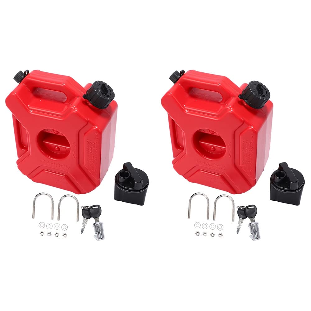 LIGUSTRUM 2X Motorrad Rot 3L Backup Kraftstoff Tank Kunststoff Benzin Auto Behälter Benzin Tanks Kanister ATV UTV LIGUSTRUM 2X Motorrad Rot 3L Backup Kraftstoff Tank Kunststoff Benzin Auto Behälter Benzin Tanks Kanister ATV UTV von LIGUSTRUM