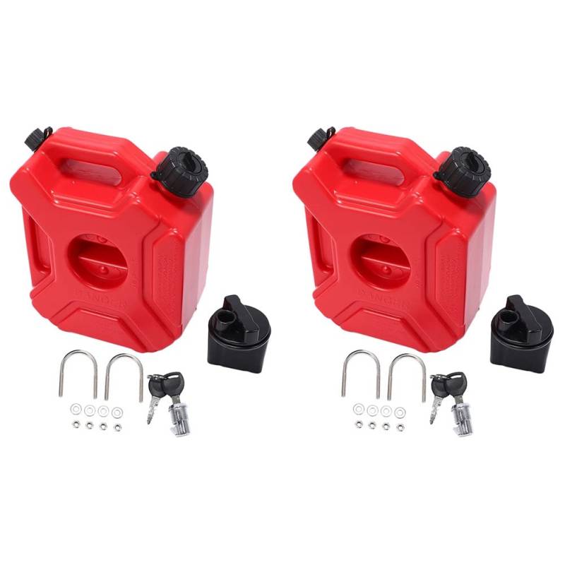 LIGUSTRUM 2X Motorrad Rot 3L Backup Kraftstoff Tank Kunststoff Benzin Auto Behälter Benzin Tanks Kanister ATV UTV von LIGUSTRUM