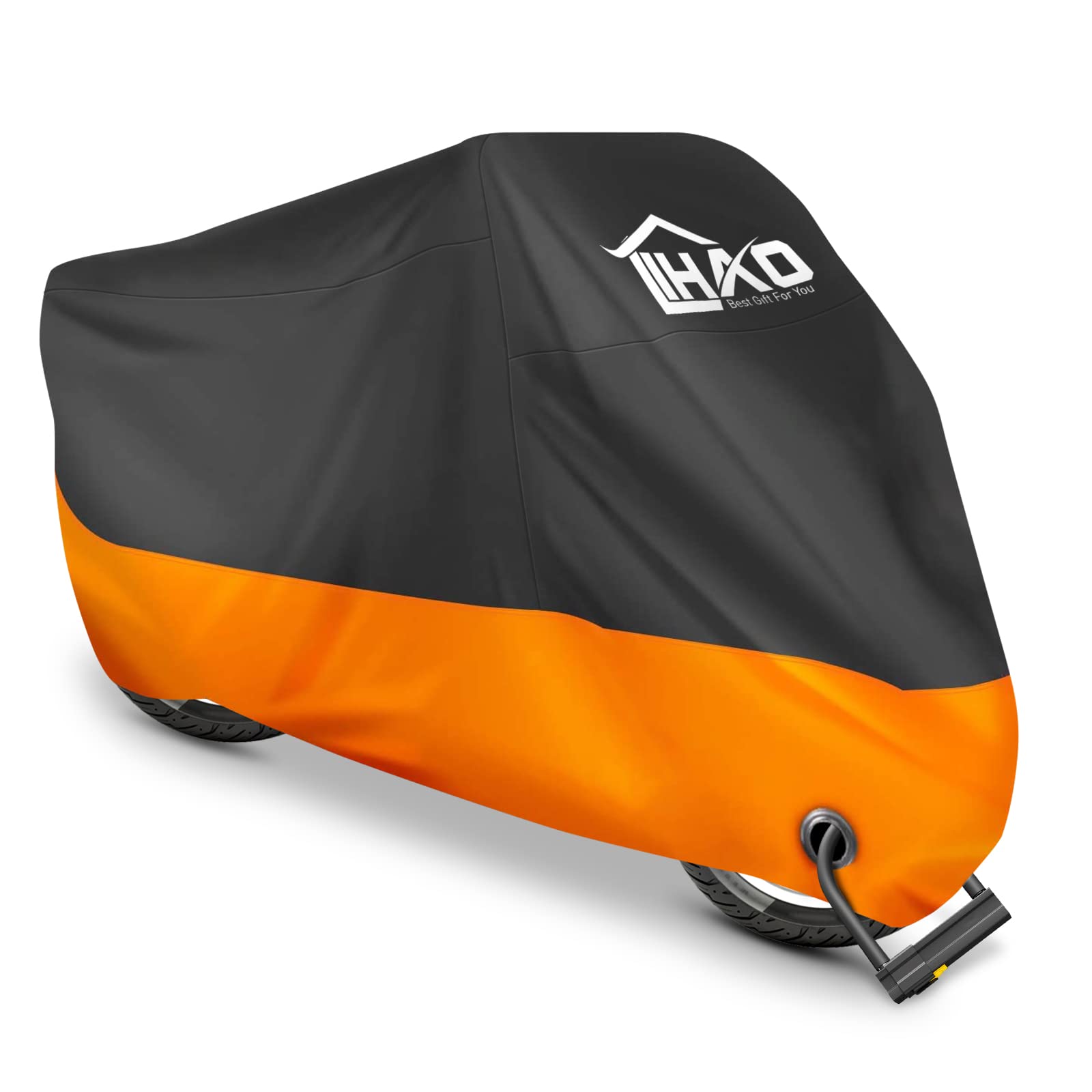 LIHAO Motorrad Abdeckplane Outdoor Wasserdicht Motorradabdeckung Motorradgarage Motorroller Abdeckung Winddicht Mit Aufbewahrungstasche 245x105x125 cm Motorrad Zubehör von LIHAO