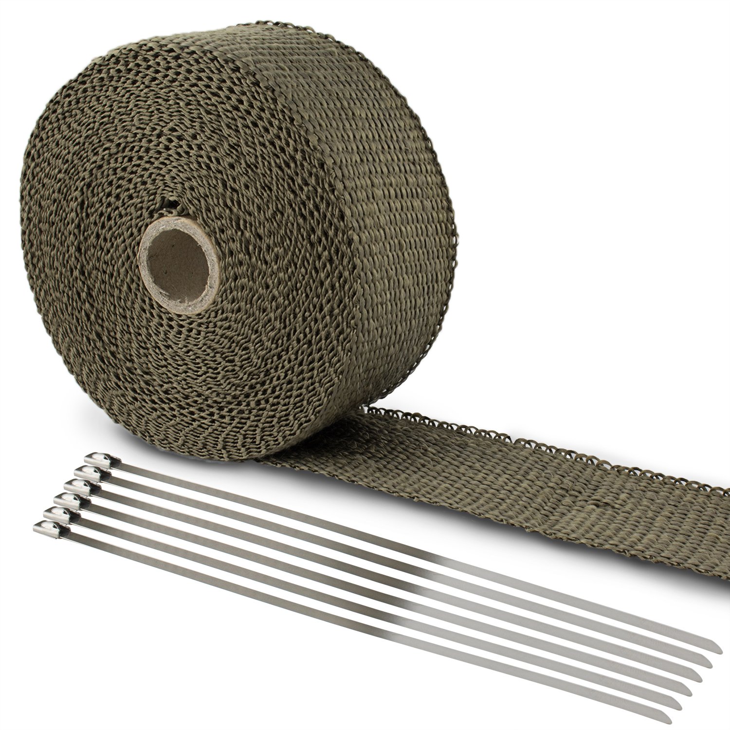 LIHAO Hitzeschutzband Basaltfaser Auspuffband 10M mit Kabelbinder für Fächerkrümmer Thermoband Krümmerband von LIHAO