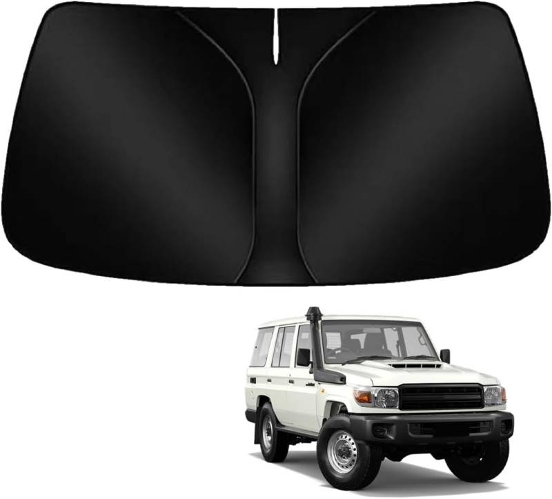 LIHONGMM Auto-Sonnenschutz 2025: Faltbarer Frontschirm mit Rotation - Thermische Isolierung und UV-Blockierung für Land Cruiser 70 Series von LIHONGMM