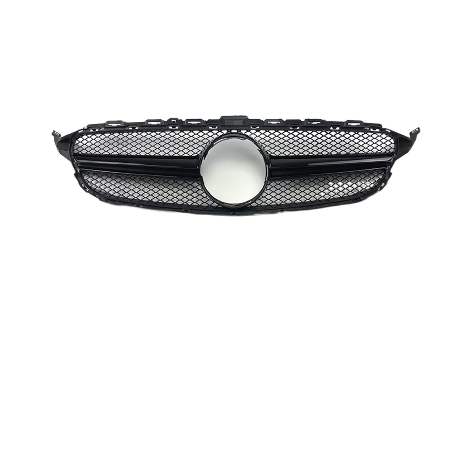 Einlassgitter-Frontgrill, Stoßstangengrill, kompatibel for Mercedes C-Klasse W205 C205 2014–2021, C180 C200 C260 C300 C43 GT AMG-Stil, Zubehör (Color : 14-18 Glossy Black) von LIINYTG