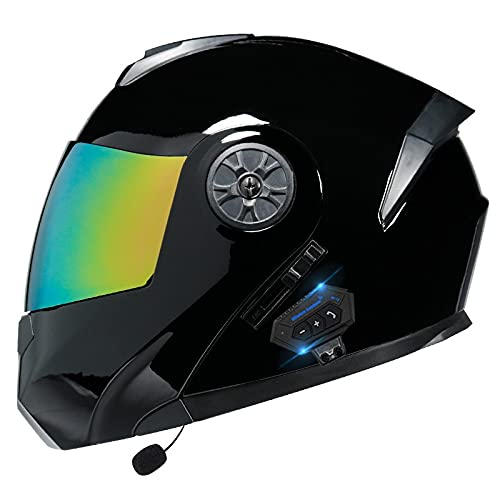 Klapphelm mit Bluetooth Motorradhelm Integralhelme mit Anti-Fog Doppelvisier Motorrad Helm mit Mikrofon für Damen Herren ECE Zertifiziert ( Color : #9 , Size : 57-58(M) ) von LILIXINGSH