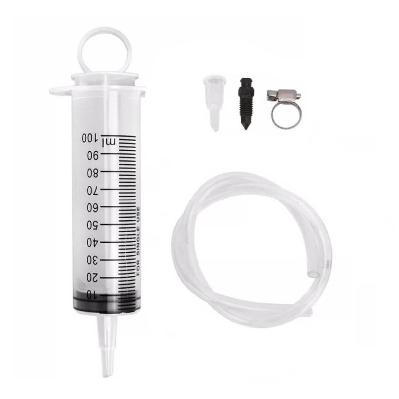 LIMEOW 100ml Spritze, Spritze Bremsflüssigkeit, Motorrad-Bremsen-Entlüftungsset, Schlauch 50cm, Bremsflüssigkeit Saugspritze, für die Reparatur von Motorrädern, Motorrollern und Autos von LIMEOW
