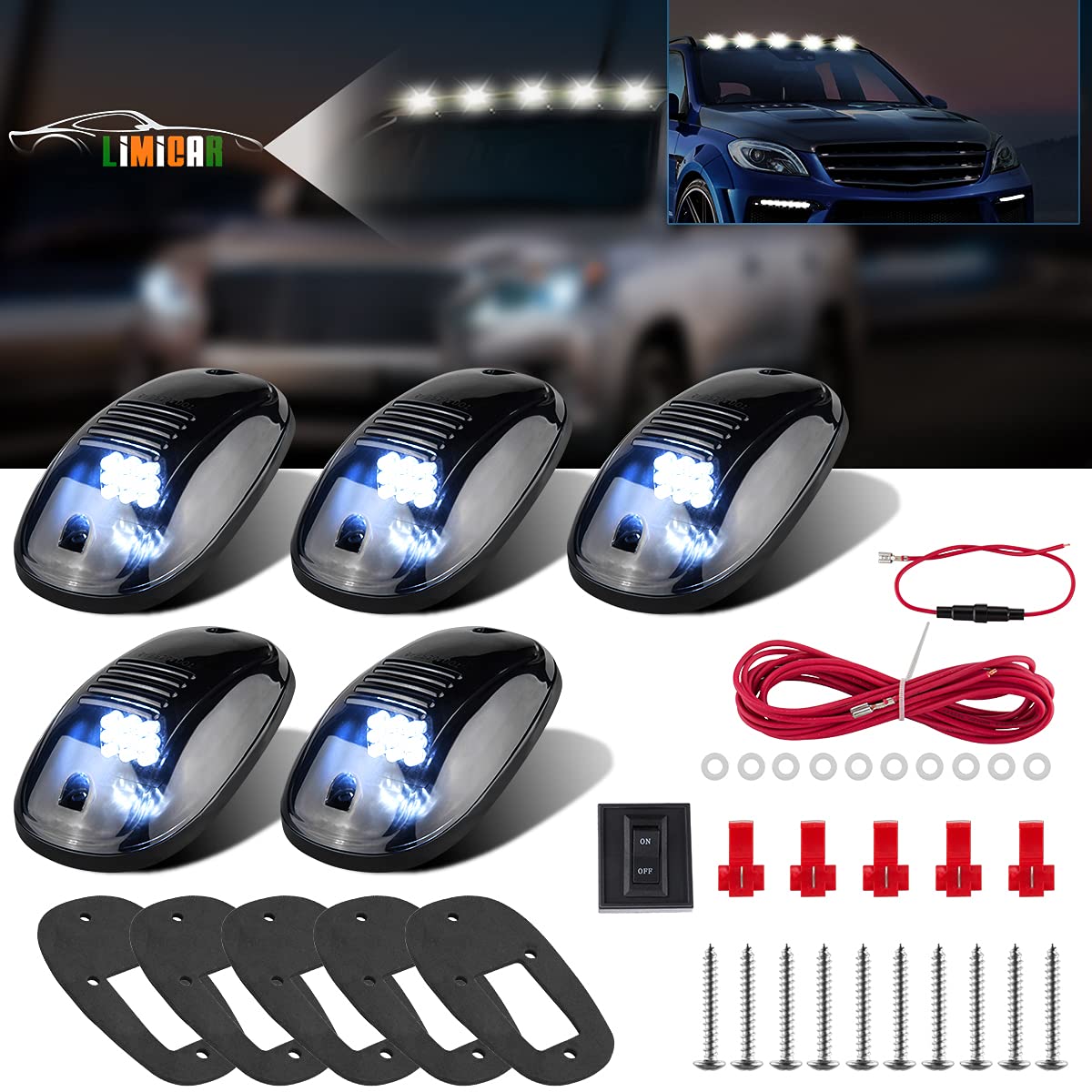 LIMICAR Dachmarkierungsleuchten, weiß, 9 LEDs, kompatibel mit 03–10 Dodge Ram 1500 2500 3500 4500 5500 2011–2018 RAM 1500 2500 3500 4500 5500 Pickup, 5500 500 Trucks LIMICAR Dachmarkierungsleuchten, weiß, 9 LEDs, kompatibel mit 03–10 Dodge Ram 1500 2500 3500 4500 5500 2011–2018 RAM 1500 2500 3500 4500 5500 Pickup, 5500 500 Trucks von LIMICAR