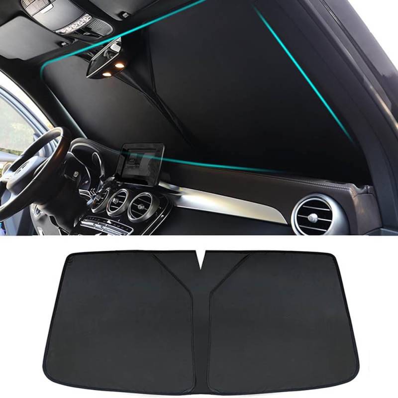 Auto Sonnenschutz Die Frontscheibe für BMW 1 Series Convertible (E88) (Without net Pocket on The Right Side) 2008-2013,Frontscheibenabdeckung Sonnenblende Vorne UV Hitzeschutz Plane Faltbar von LIMINFACAI