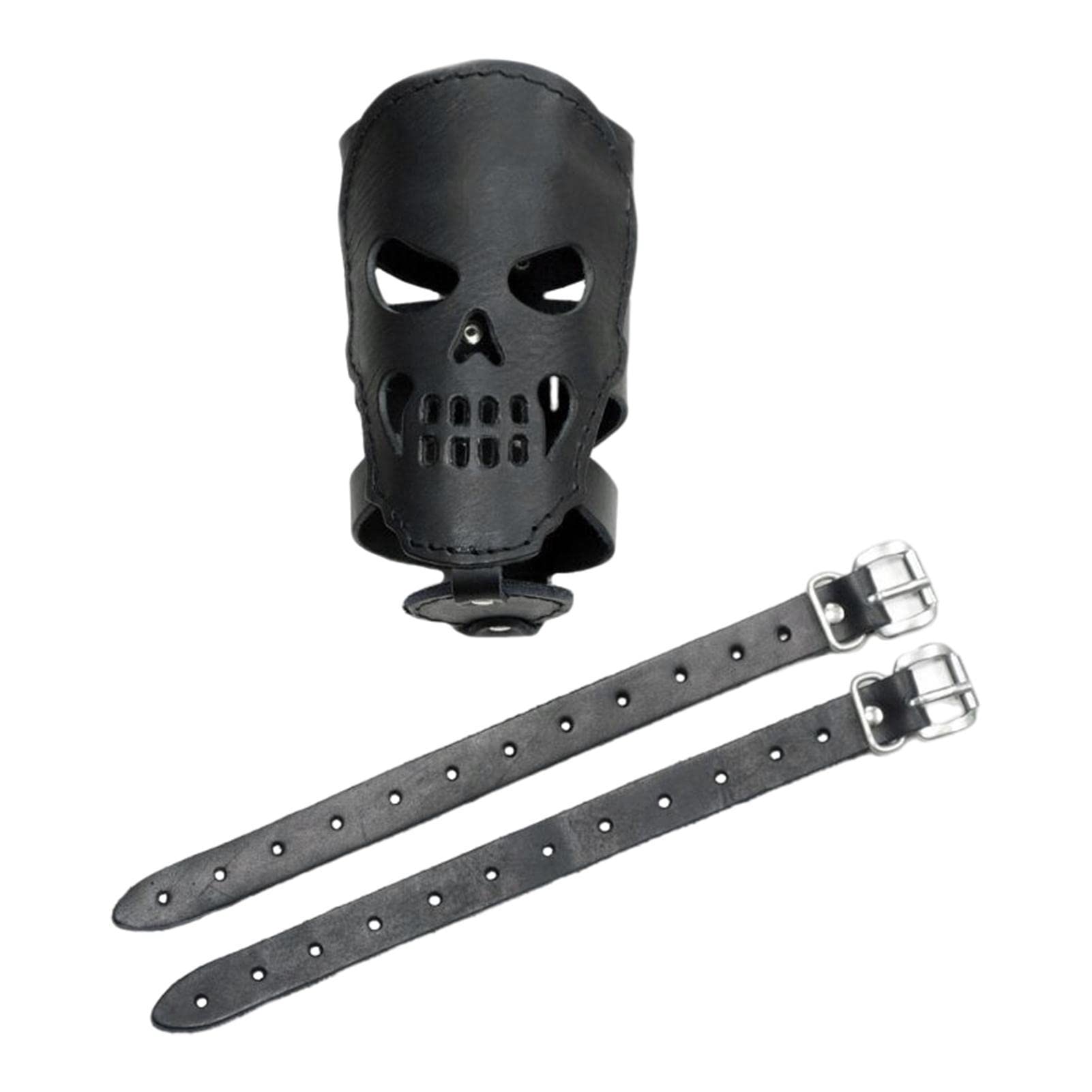 LINGJIONG Fahrrad-Getränkehalter - Motorrad Biker Getränkehalter PU Leder - Multifunktionaler Getränkehalter im Totenkopf-Design mit 2 Riemen für Mountainbikes, Rennräder, Kinderfahrräder, Rollstühle LINGJIONG Fahrrad-Getränkehalter - Motorrad Biker Getränkehalter PU Leder - Multifunktionaler Getränkehalter im Totenkopf-Design mit 2 Riemen für Mountainbikes, Rennräder, Kinderfahrräder, Rollstühle von LINGJIONG