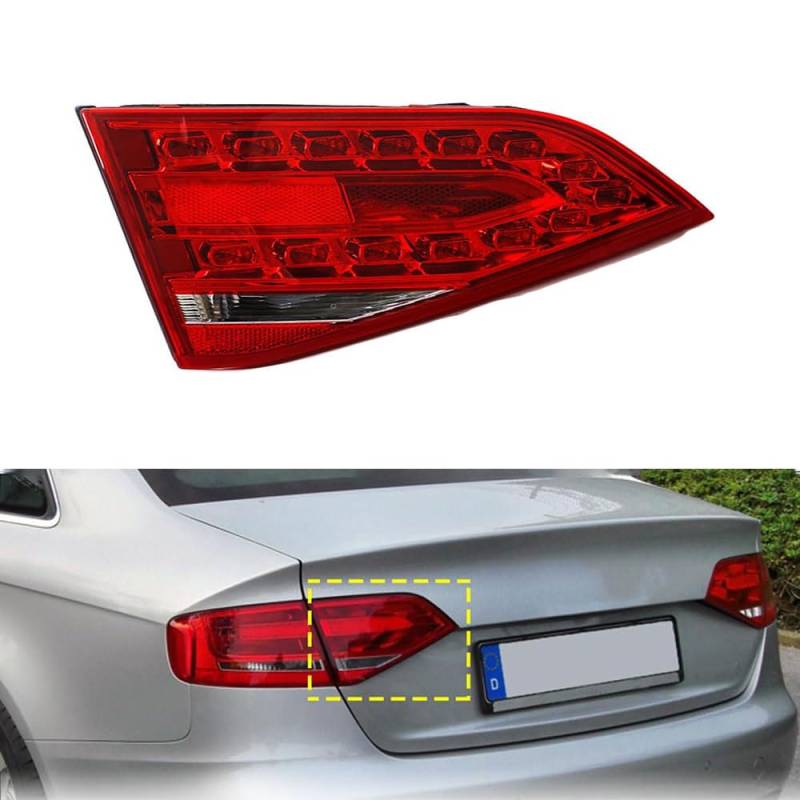 LINGLW Auto-Rücklicht-Lampenabdeckung Rücklichtschutz für A-udi A4 B8 2009 2010 2011 2012 Bremse Lampe Blinker für Signal Rückfahr Lichter Zubehör Außendekoration,Inside-Left von LINGLW
