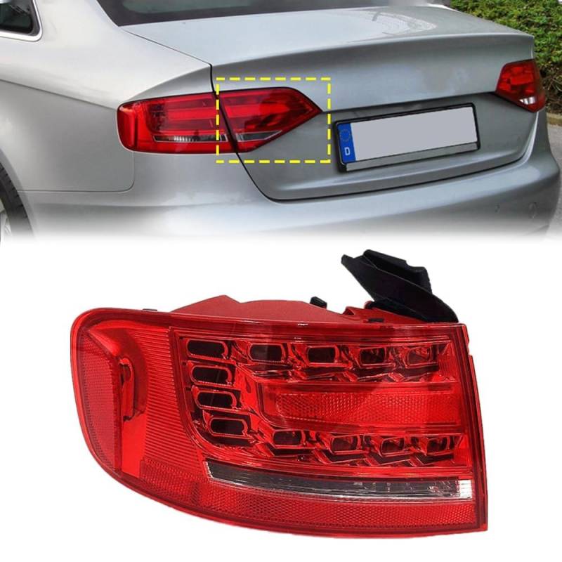 LINGLW Auto-Rücklicht-Lampenabdeckung Rücklichtschutz für A-udi A4 B8 2009 2010 2011 2012 Bremse Lampe Blinker für Signal Rückfahr Lichter Zubehör Außendekoration,Outside-Left von LINGLW