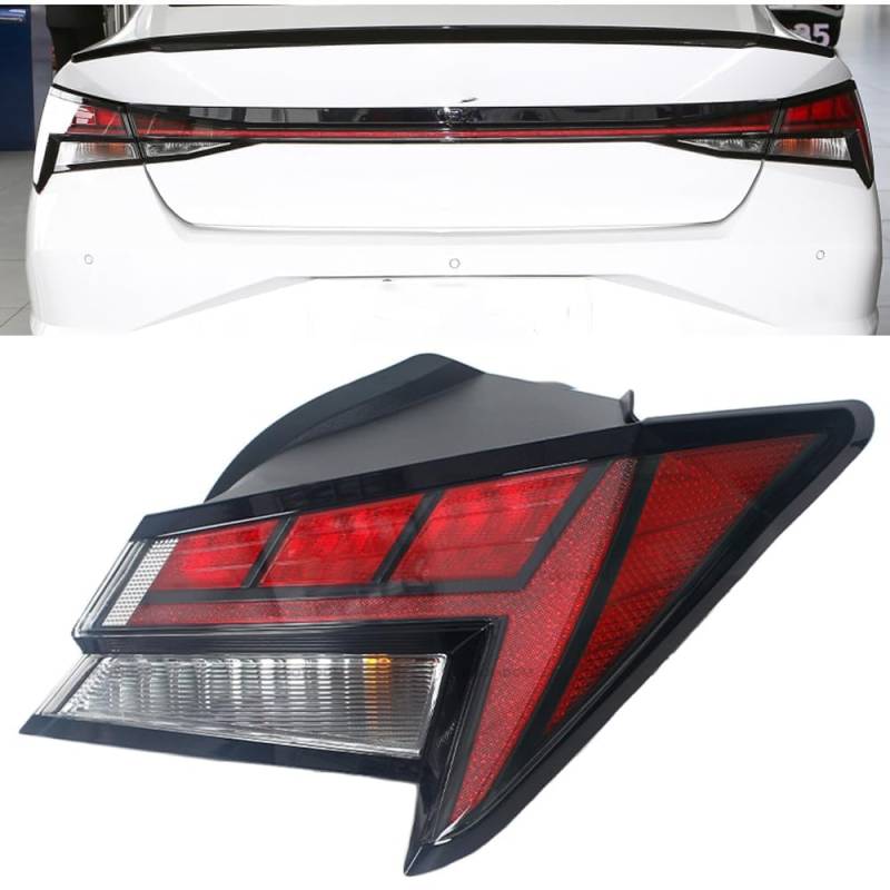 LINGLW Auto-Rücklicht-Lampenabdeckung Rücklichtschutz für Hyundai Elantra 2021 2022 Bremse Lampe Blinker für Signal Rückfahr Lichter Zubehör Außendekoration,Outside-Right von LINGLW