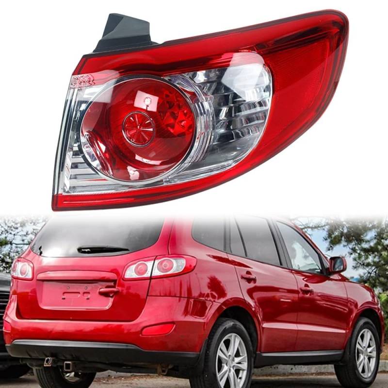 LINGLW Auto-Rücklicht-Lampenabdeckung Rücklichtschutz für Hyundai Santa Fe 2010 2011 2012 Bremse Lampe Blinker für Signal Rückfahr Lichter Zubehör Außendekoration,Right-Outside von LINGLW