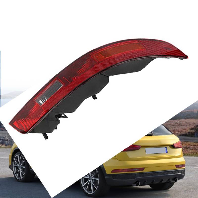 LINGLW Heckstoßstangenleuchten Auto-Rücklicht-Lampenabdeckung Rücklichtschutz für A-udi Q3 2016 2017 2018 Bremse Lampe Blinker für Signal Rückfahr Lichter Zubehör Außendekoration,Left-normal von LINGLW