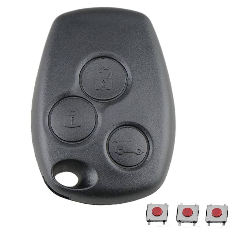 Ersatzgehäuse mit 3 Tasten, passend für Re-nault Logan Espace Sandero Clio Fluence Vivaro Master Vauxhall Vivaro Schlüssel, Auto-Fernbedienung, Reparaturset von LINGXIYA